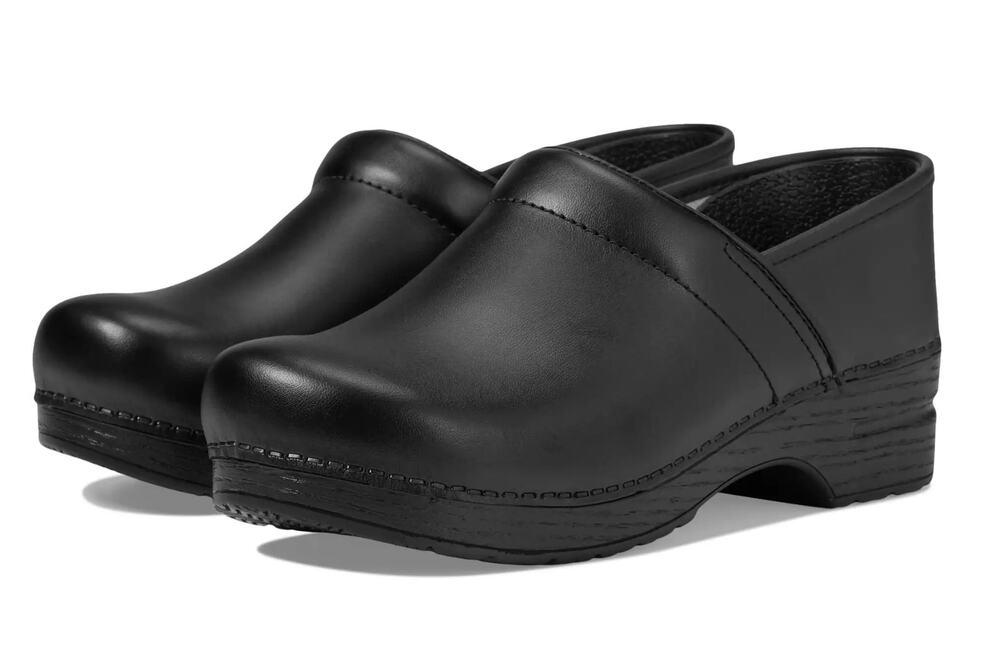 Dansko Womens Professional Clogs EU 41 US 11 Wide Black Box Leather Slip On NWOB